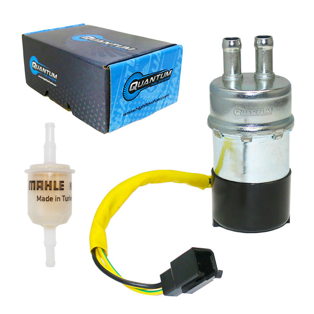 Quantum Fuel Systems OEM Replacement Frame-Mounted Electric Fuel Pump w/ Fuel Filter for the Kawasaki ZX-10 '88-89, Vulcan '87-04 Quantum Fuel Systems OEM Replacement Frame-Mounted Electric Fuel Pump w/ Fuel Filter for the Kawasaki ZX-10 '88-89, Vulcan '87-04